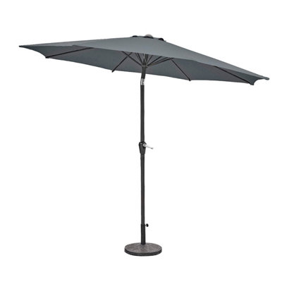 GardenKraft 14019 2m Charcoal Outdoor Garden Parasol