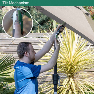 GardenKraft 14029 2m Beige Outdoor Garden Parasol - 4
