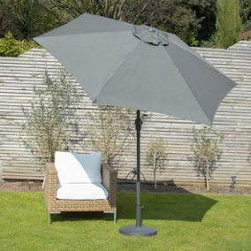 GardenKraft 14079 2.5m Grey Outdoor Garden Parasol