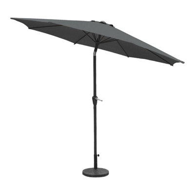 GardenKraft 14620 2.7m Charcoal Outdoor Garden Parasol