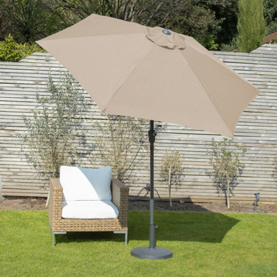 GardenKraft 14630 2.7m Beige Outdoor Garden Parasol DIY at B&Q