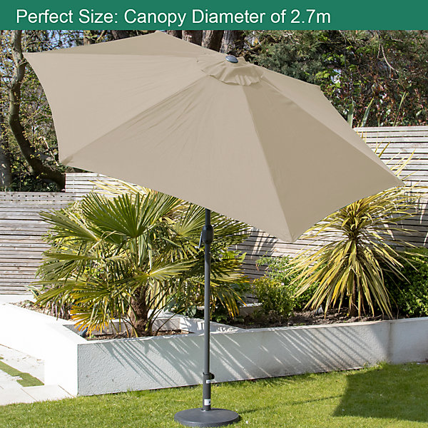 GardenKraft 14630 2.7m Beige Outdoor Garden Parasol GardenKraft 14630 2.7m Beige Outdoor Garden Parasol