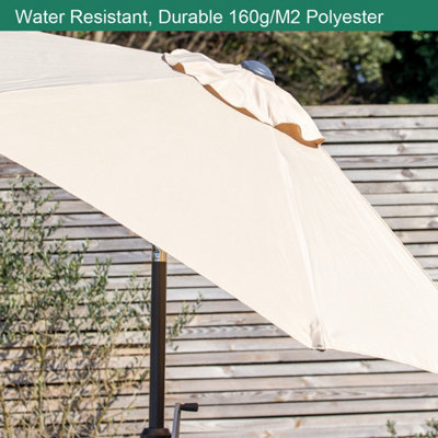 GardenKraft 14630 2.7m Beige Outdoor Garden Parasol - 9