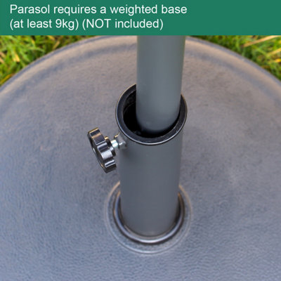 GardenKraft 14730 2.7m Grey Outdoor Garden Parasol - 7