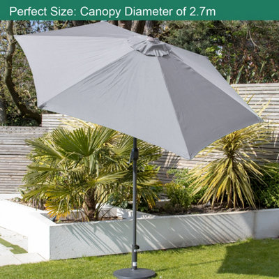 GardenKraft 14730 2.7m Grey Outdoor Garden Parasol - 9