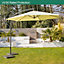 GardenKraft 14819 3m Cream Outdoor Cantilever Banana Garden Parasol