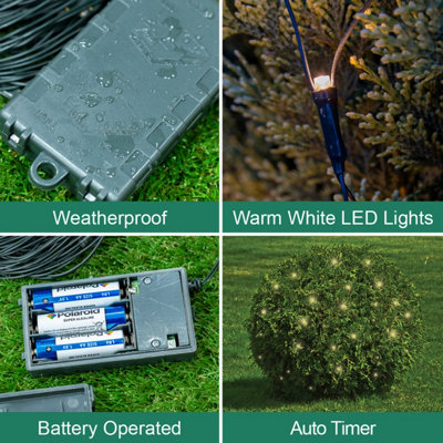 GardenKraft 15650 100 Warm White Net Style Battery Operated Garden Lights