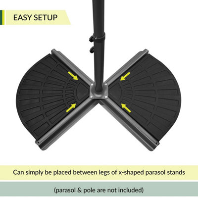 GardenKraft 16910 Pack of 2 Cement-Filled 14kg Parasol Base Weights - 3