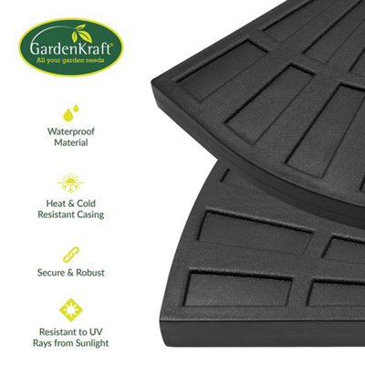GardenKraft 16910 Pack of 2 Cement-Filled 14kg Parasol Base Weights - 4