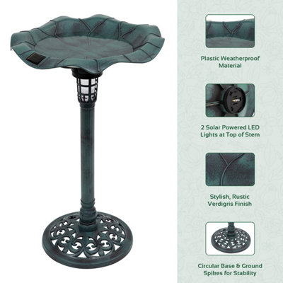 GardenKraft 17430 Bird Bath with Solar Powered Light - 6