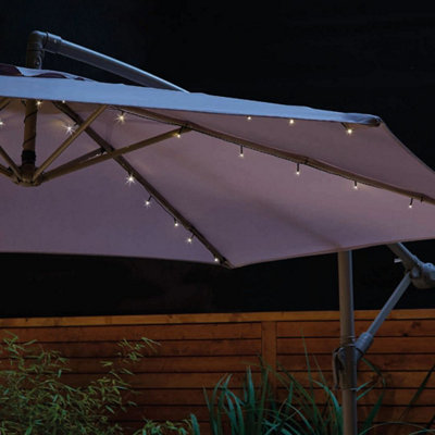 GardenKraft 17660 54 Warm White LED Parasol Lights DIY at B&Q