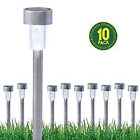 GardenKraft 17680 Pack Of 10 Solar Stake Bollard Lights