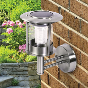 GardenKraft 18020 Solar Powered Stainless Steel Wall Light 