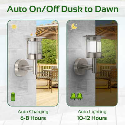 GardenKraft 18020 Solar Powered Stainless Steel Wall Light - 5