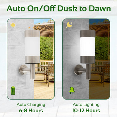 GardenKraft 19490 Stainless Steel Solar Wall Light - 4