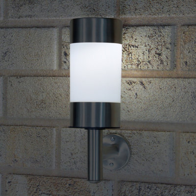 GardenKraft 19490 Stainless Steel Solar Wall Light - 7