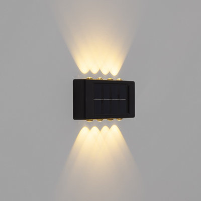 GardenKraft 2-Pack Warm White Solar Wall Lights