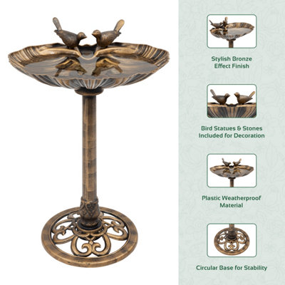 GardenKraft 23940 Clam Shell Design Bird Bath - 4