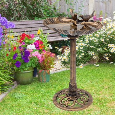 GardenKraft 23940 Clam Shell Design Bird Bath - 5