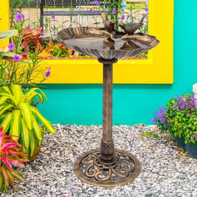 GardenKraft 23940 Clam Shell Design Bird Bath - 6