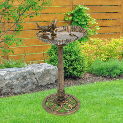 GardenKraft 23940 Clam Shell Design Bird Bath - 7