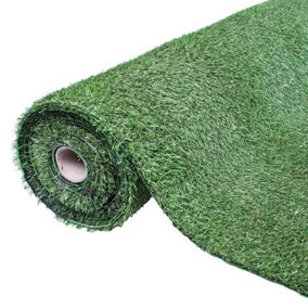 GardenKraft 26009 4m x 1m Dark Green Artificial Grass - 20mm Pile High
