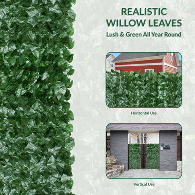 GardenKraft 26120 3m x 1m Dark Ivy Leaf Covered Trellis - 3