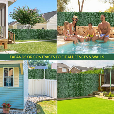 GardenKraft 26120 3m x 1m Dark Ivy Leaf Covered Trellis - 6