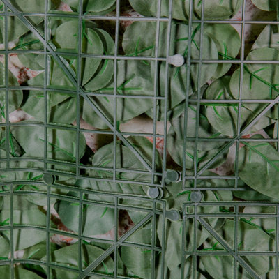 GardenKraft 26120 3m x 1m Dark Ivy Leaf Covered Trellis - 9