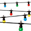 GardenKraft 73390 20 Multicoloured Retro Style LED Festoon String Lights