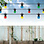 GardenKraft 73390 20 Multicoloured Retro Style LED Festoon String Lights