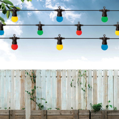 GardenKraft 73390 20 Multicoloured Retro Style LED Festoon String Lights