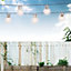 GardenKraft 75000 50 Warm White LED Retro Globe Style Garden String Lights