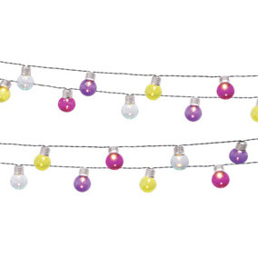 GardenKraft 75100 50 Multicoloured LED Retro Globe Style Garden String Lights