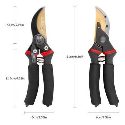 Lil Gnomies 8" U-Curve Angled Pruner – Stainless Steel Trimmer Shears With Annealed Tips