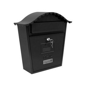 GardenKraft Classic Black Wall-Mounted Letterbox