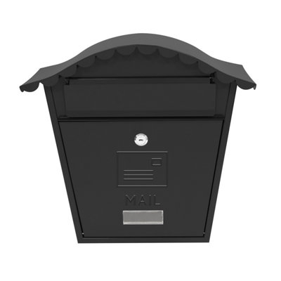 GardenKraft Classic Black Wall-Mounted Letterbox