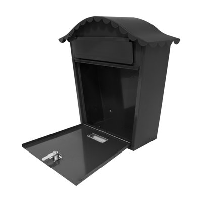 GardenKraft Classic Black Wall-Mounted Letterbox
