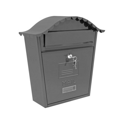 GardenKraft Classic Grey Wall-Mounted Letterbox