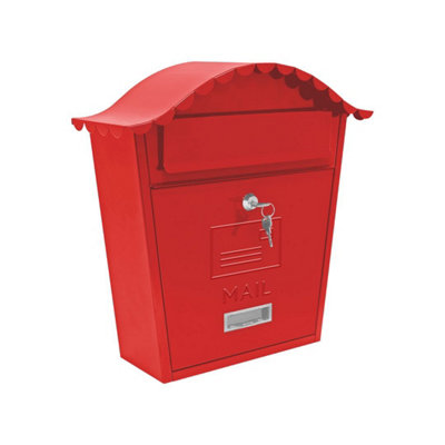 GardenKraft Classic Red Wall-Mounted Letterbox