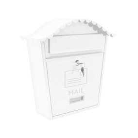 GardenKraft Classic White Wall-Mounted Letterbox
