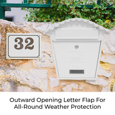 GardenKraft Classic White Wall-Mounted Letterbox