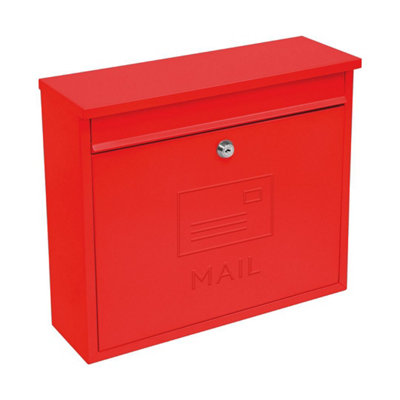 GardenKraft Contemporary Red Wall-Mounted Letterbox | DIY at B&Q