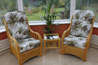 GardenMarketPlace Sorrento Cane Conservatory Furniture Duo Set- 2