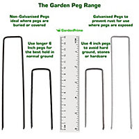 GardenPrime Galvanised Weed Control Fabric Pegs (L)150mm (W)25mm