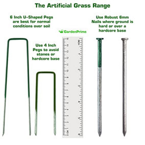 GardenPrime Half Green Artificial Grass Nails (L)150mm (W)6mm - 50 Pack