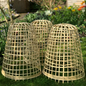 GardenSkill Bamboo Bell Cloche & Decorative Garden Plant Cover 40cm H, Pk of 3