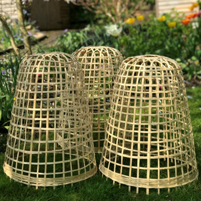 GardenSkill Bamboo Bell Cloche & Decorative Garden Plant Cover 50cm H, Pk of 3