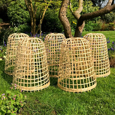 GardenSkill Bamboo Bell Cloche & Decorative Garden Plant Cover 50cm H, Pk of 5