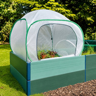 Outsunny PE broeikas met planken 5 niveaus, balkonkas, versterkt zeil, stalen frame, oprolbare deur met ritssluiting, voor groenten, planten, bloemen, 69 x 49 x 193 cm, wit
